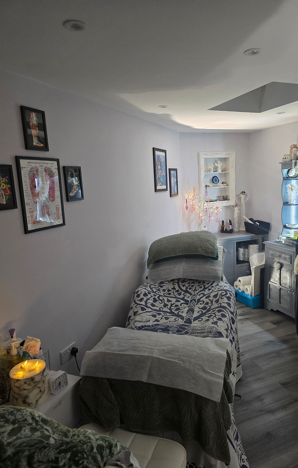 The therapy room prepared for a session